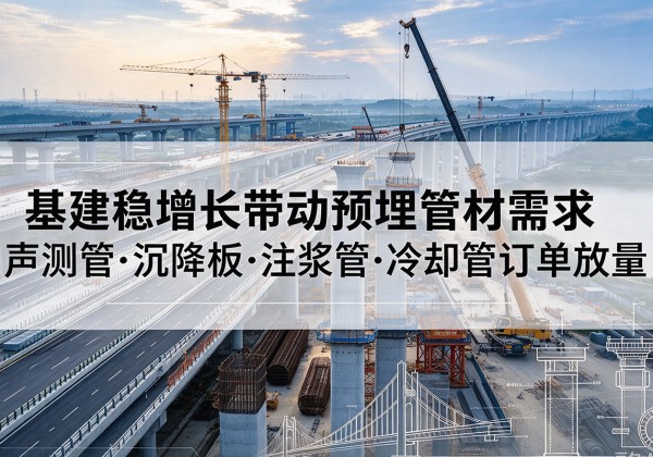 港口基建稳增长带动预埋监测管材需求，声测管、沉降板、注浆管订单持续放量